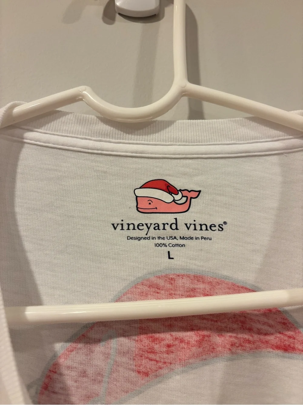 Vineyard Vines Merry Christmas Long Sleeve T-Shirt Santa Whale Men’s Large